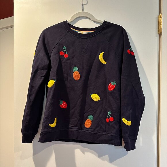 Boden Fruit Applique Cotton Sweatshirt - Picture 1 of 5